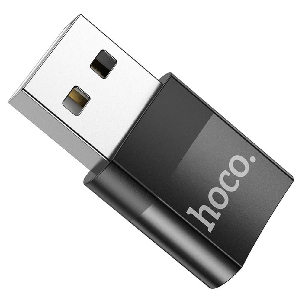 Адаптер Hoco UA17 USB male to Type-C female USB2.0 Черный (34418opti)