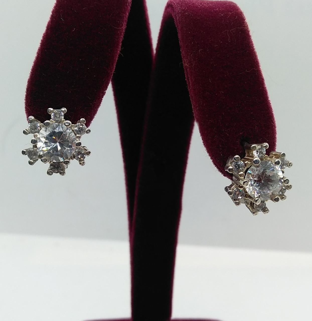 Серьги серебро 925° 6,31 г Белый (с-432)