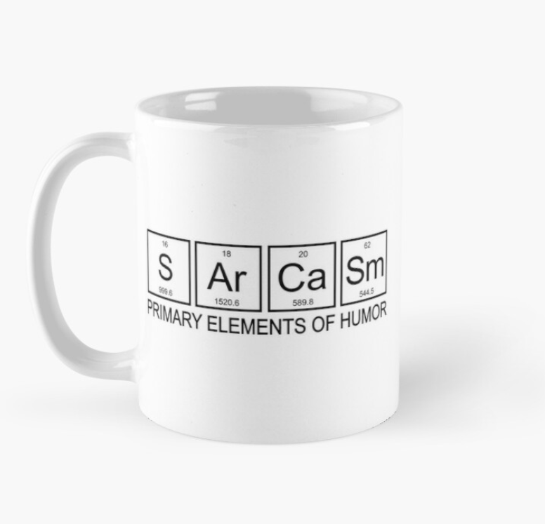 Чашка керамическая с принтом "Sarcasm" таблица Менделеева 330 мл Белый (ПН15Ч)