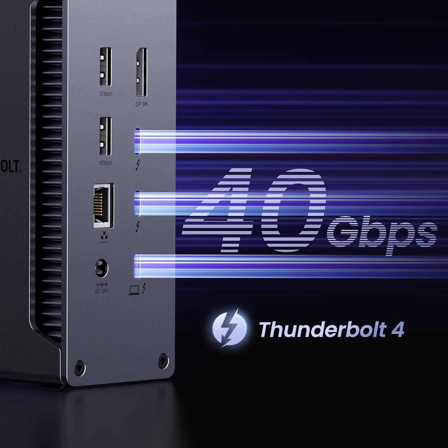 Концентратор UGREEN U710 Revodok Max 213 Thunderbolt 4 док-станция 40 Гбит/с с двумя дисплеями 13в1 Grey (25054) - фото 6