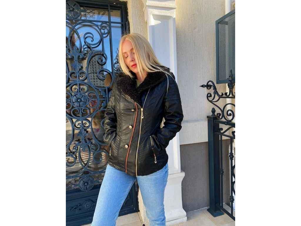 Куртка жіноча Maribel зима штучна шкіра хутро B1401-1 M Чорний (687113)