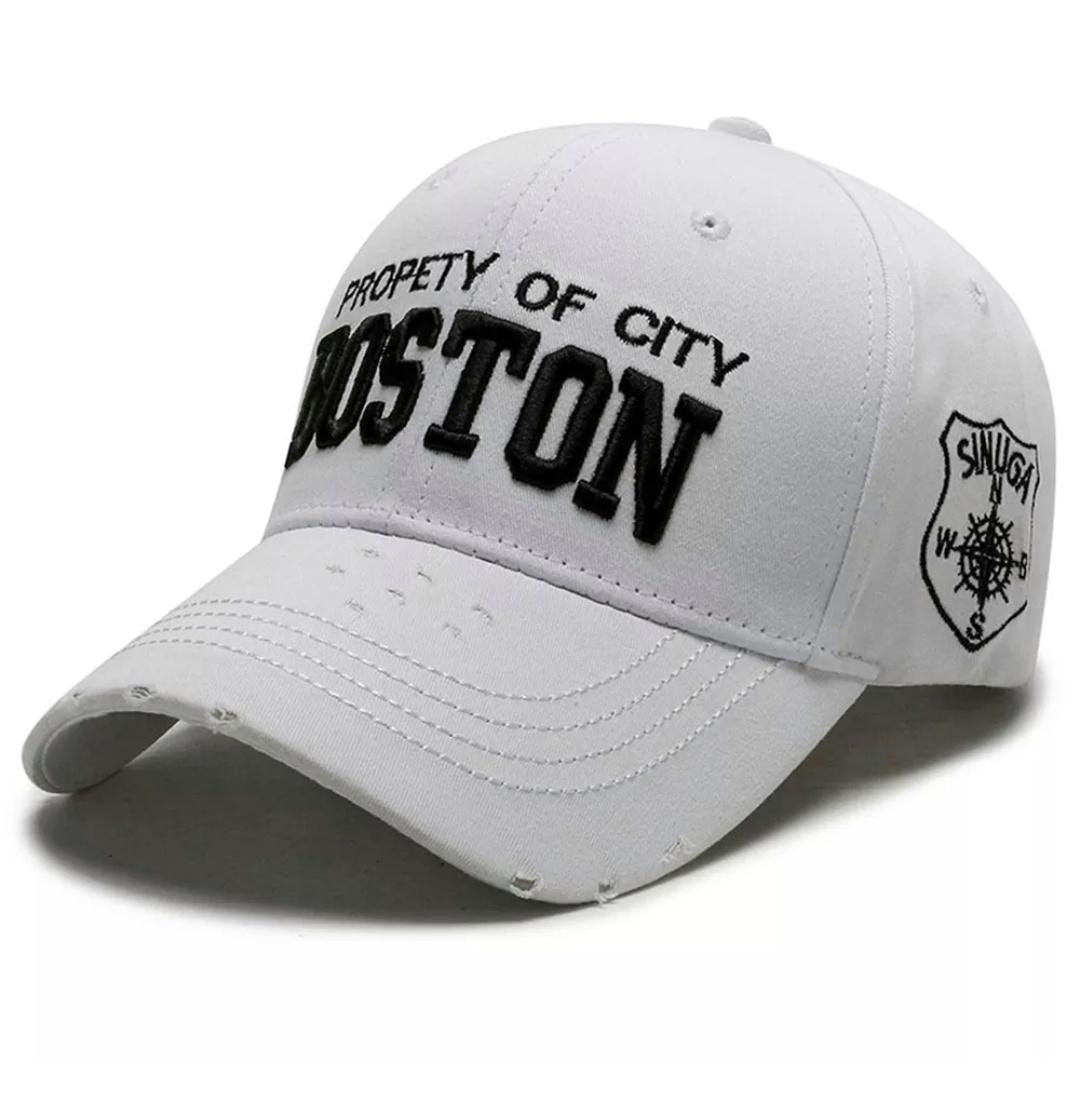 Бейсболка Wuke Boston унисекс с изогнутым козырьком one size Белый