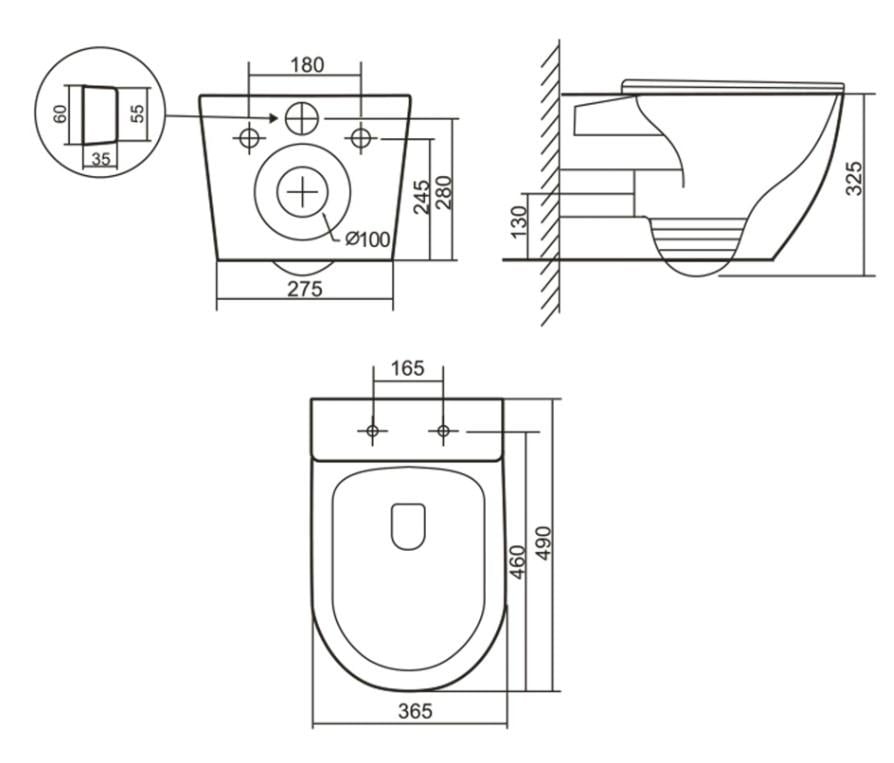 Унітаз підвісний Qtap Robin Ultra Quiet з сидінням Slim Duroplast/Soft-close/Quick relase (QT13332381АSAN) - фото 5
