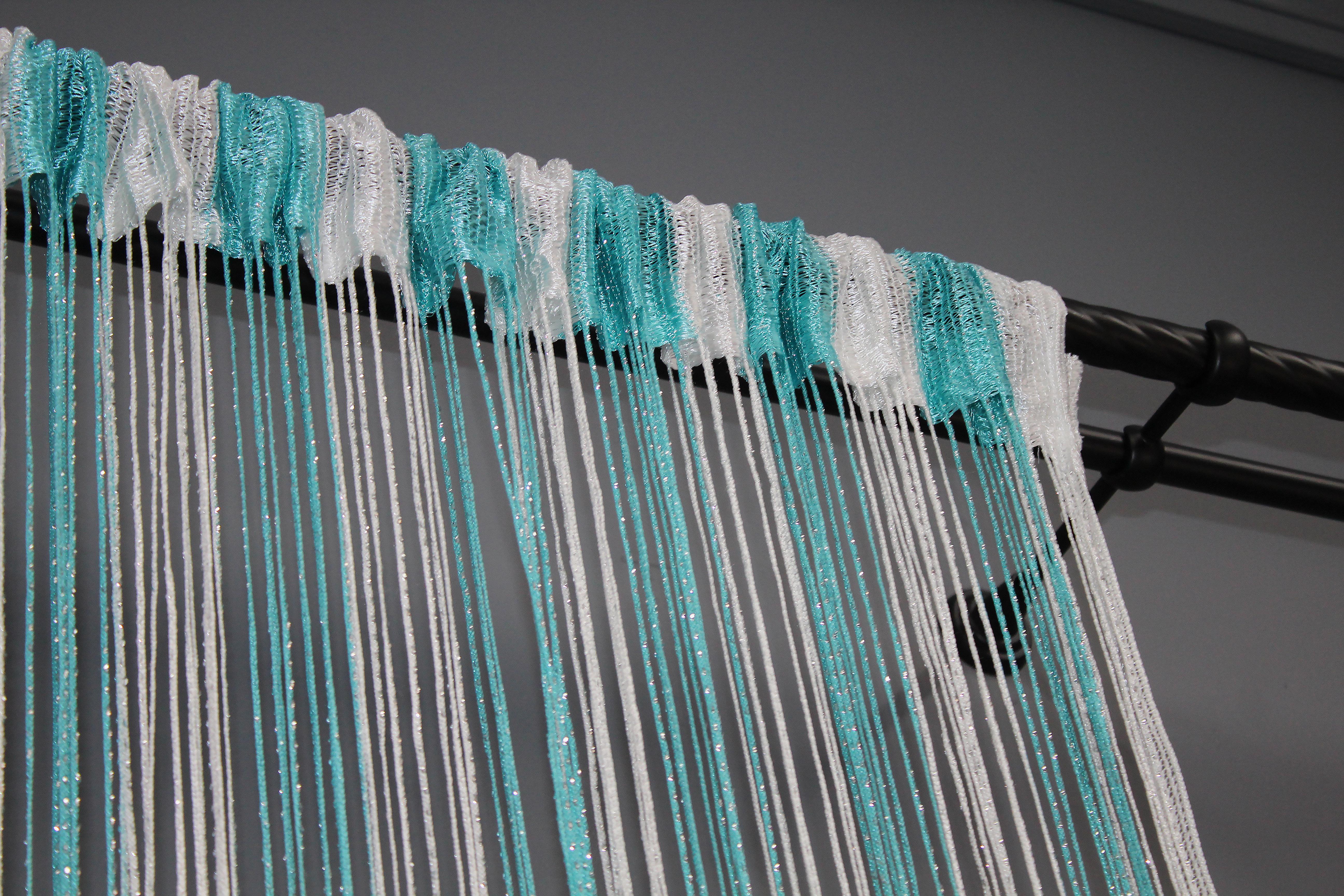 Шторы-нити с люрексом 300х300 см Лазурный/Белый (61-028) - фото 7 Шторы-нити с люрексом 300х300 см Лазурный/Белый (61-028) - фото 7