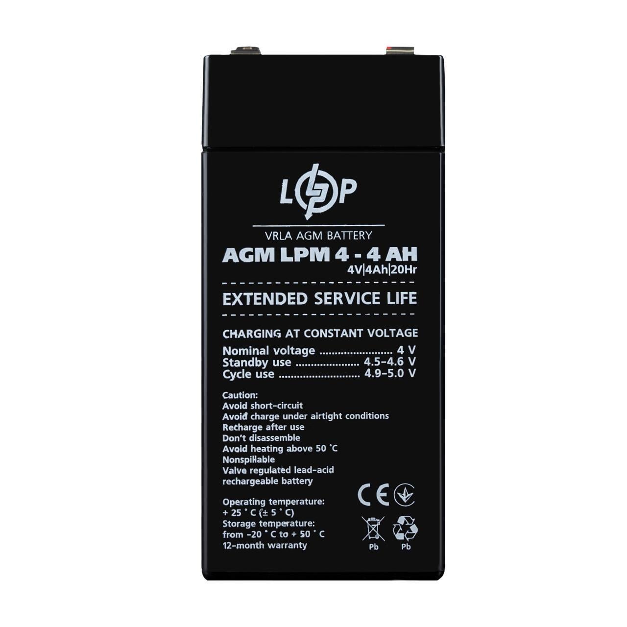 Акумулятор AGM LPM 4V-4 Ah