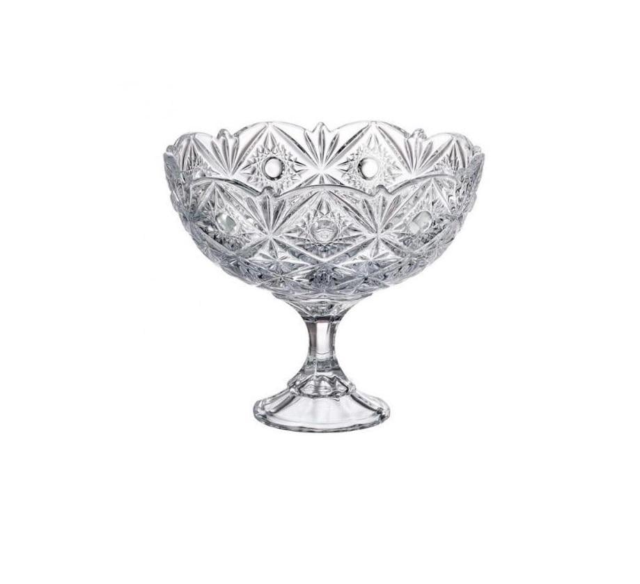 Фруктовница на ножке Bohemia Lyra-nova богемское стекло 220 мм
