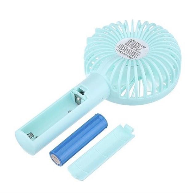 Вентилятор Portable Fan ручной аккумуляторный с подставкой и USB-зарядкой Blue (54522B) - фото 3