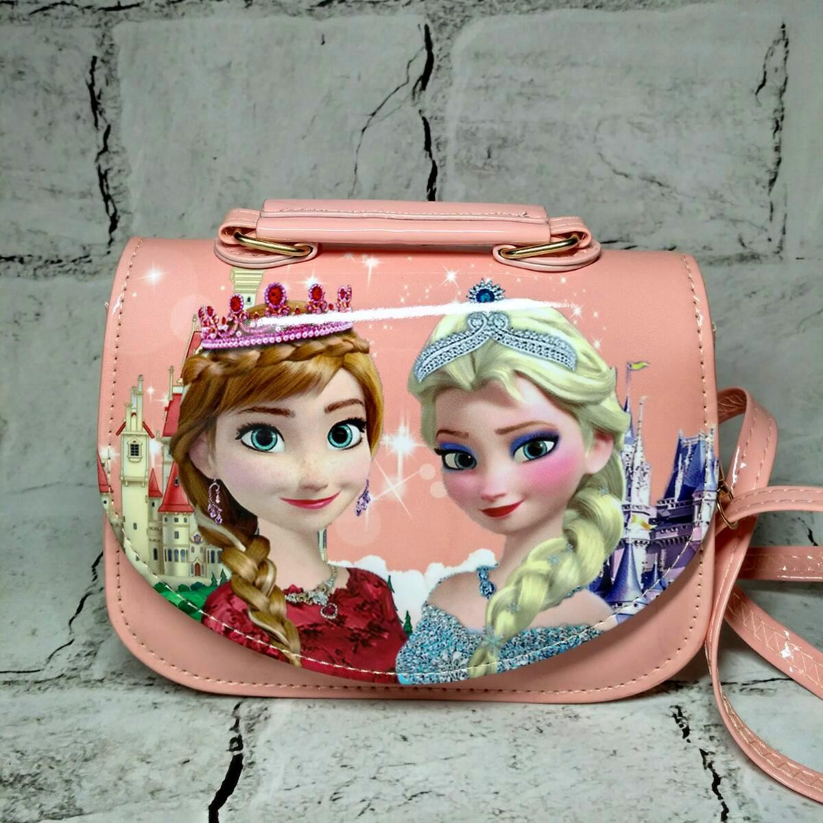 Сумочка дитяча для дівчинки лакова з ремінцем Ельза 17х13х6 см Персиковий (9004-5)