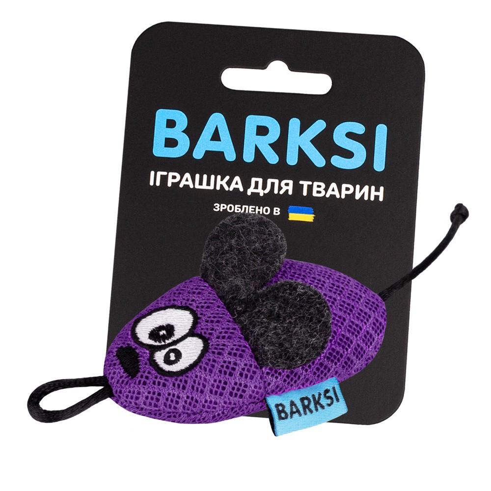 Іграшка для котів Barksi Мишка з дзвіночком 8х4 см Фіолетовий