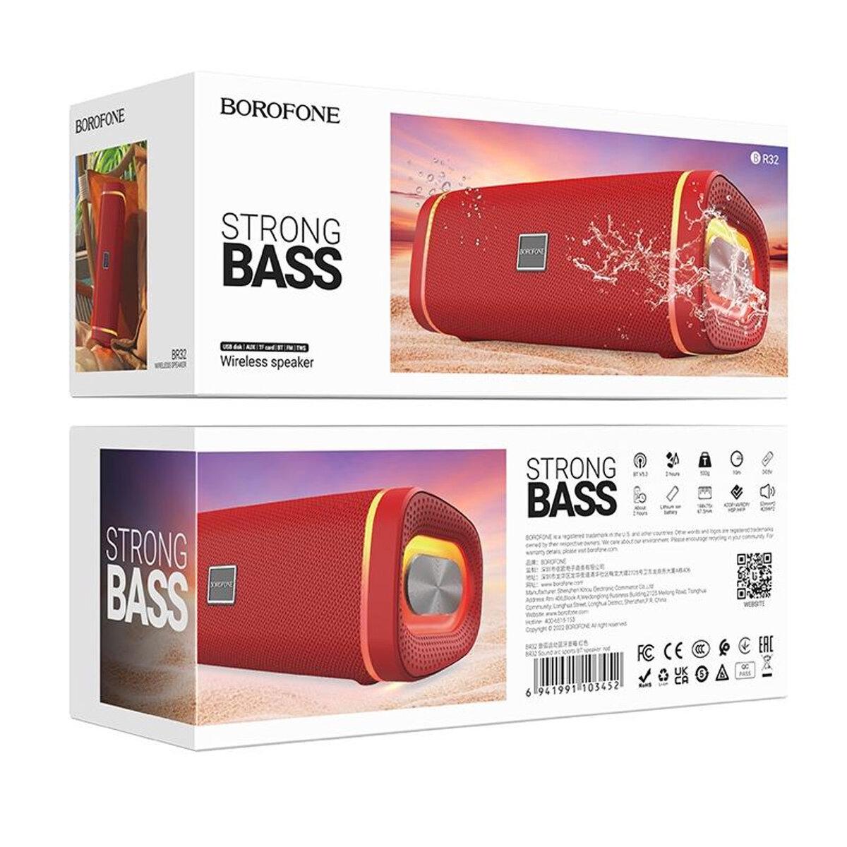 Портативная колонка Borofone BR32 Sound arc sports BT speaker 1200 mAh Red (19100345) - фото 3