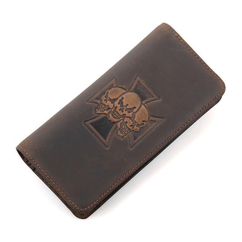 Кошелек-купюрник кожаный Vintage 14376 с тиснением Коричневый (168-136-14376)