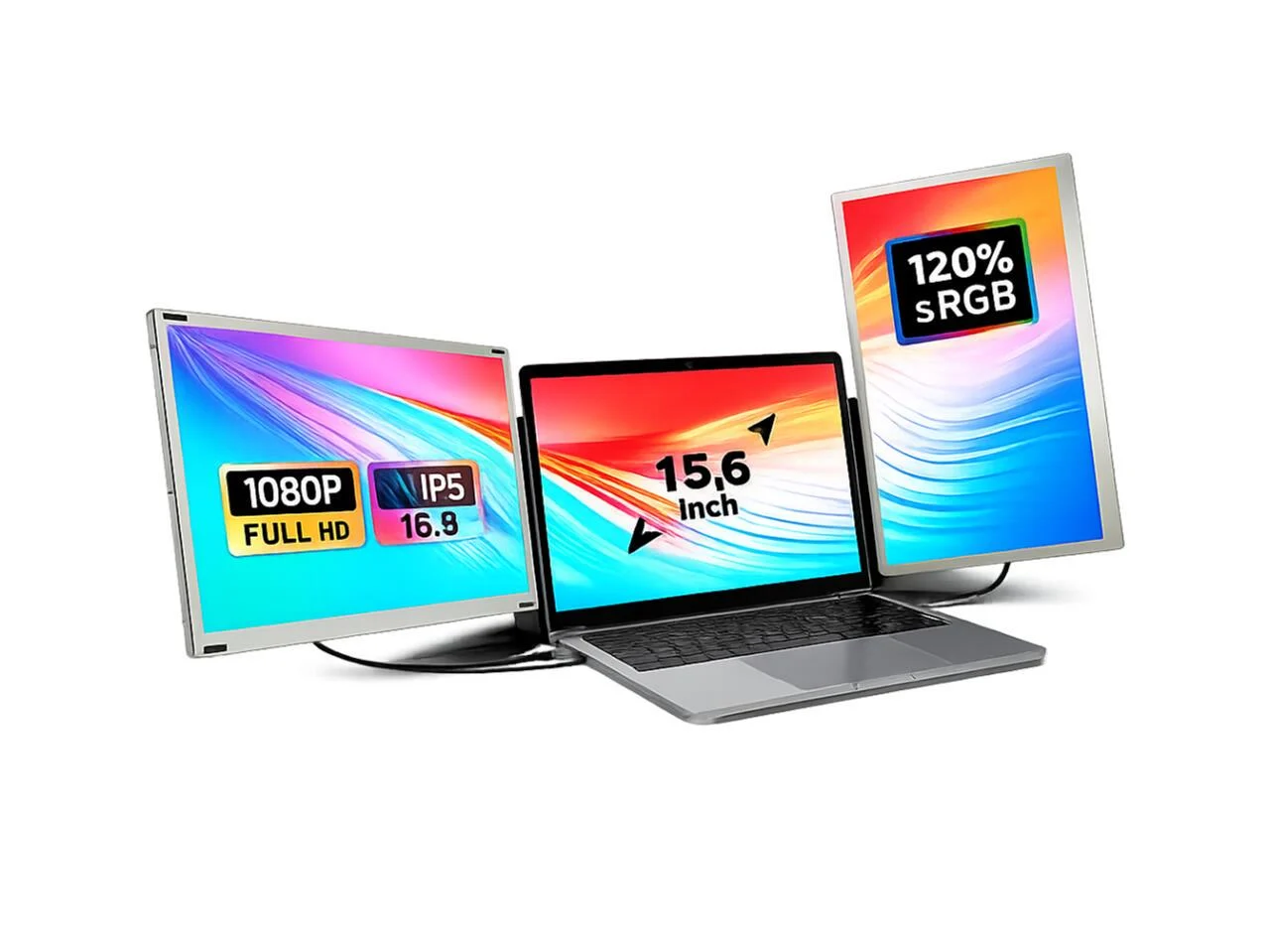 Монитор для ноутбука портативный двойной GreenVision GV-F3-15,6 Full HD IPS (LP-38767)