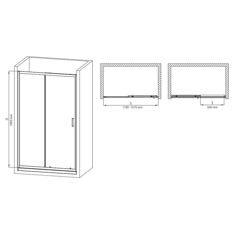 Дверь в нишу MIXXUS Premium DIVERSE SD01-120x185-TR прозрачное стекло 5 мм Chrome (MI6873) - фото 3 Дверь в нишу MIXXUS Premium DIVERSE SD01-120x185-TR прозрачное стекло 5 мм Chrome (MI6873) - фото 3
