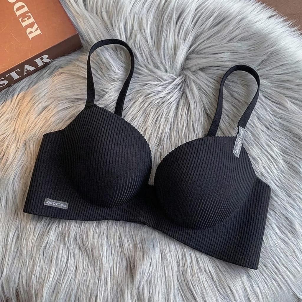 Бюстгальтер у рубчик з пуш-ап без кісточок Носи Своє Чашка В 75B Чорний (16000)