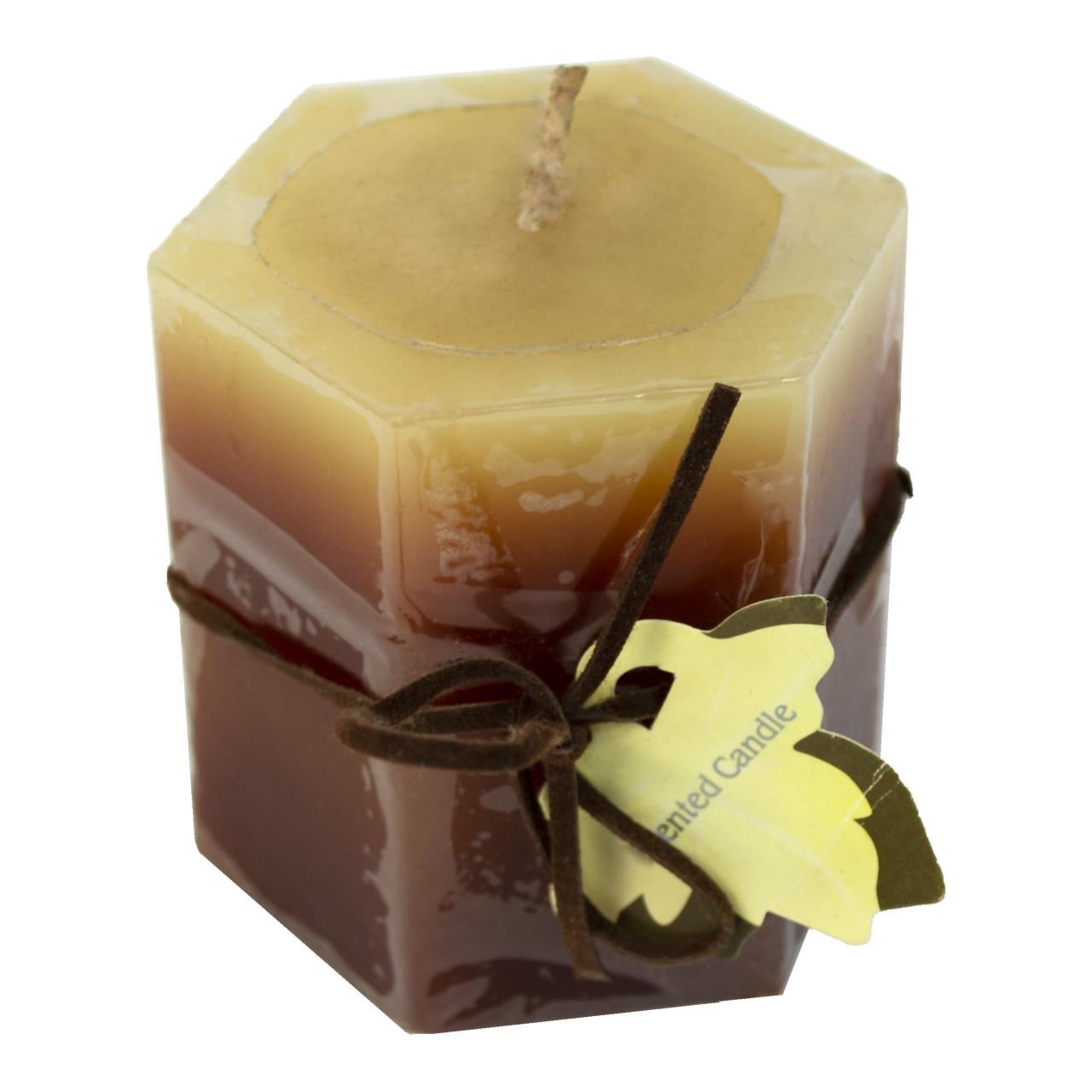 Аромасвеча пеньковая столбик шестиугольная 7 см Коричневый (7G-F-48161c)