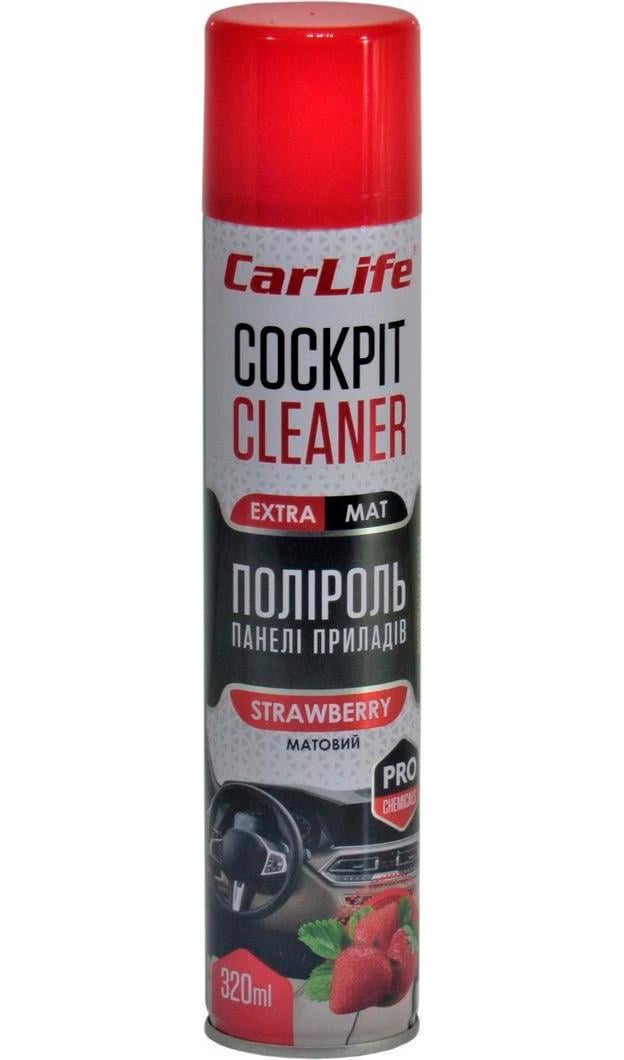 Полироль для пластика CarLife Cockpit Cleaner Extra Mat Strawberry 320 мл (CF343)