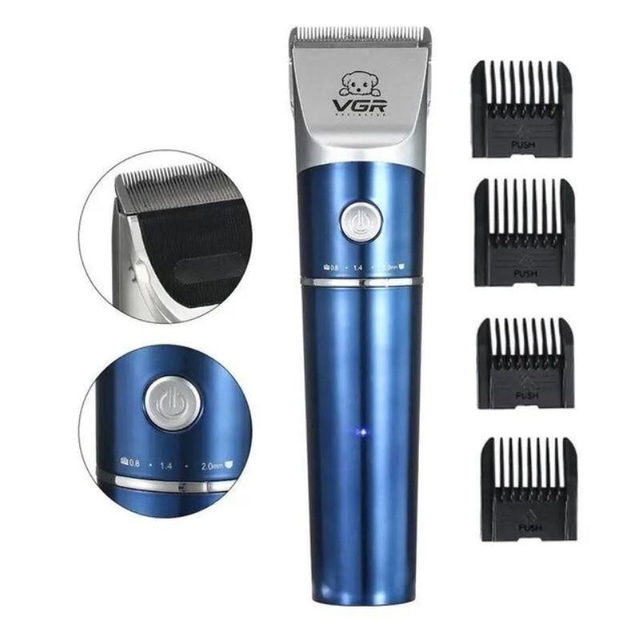 Машинка для стрижки собак та котів акумуляторний VGR V-098 Синій - фото 2 Машинка для стрижки собак та котів акумуляторний VGR V-098 Синій - фото 2