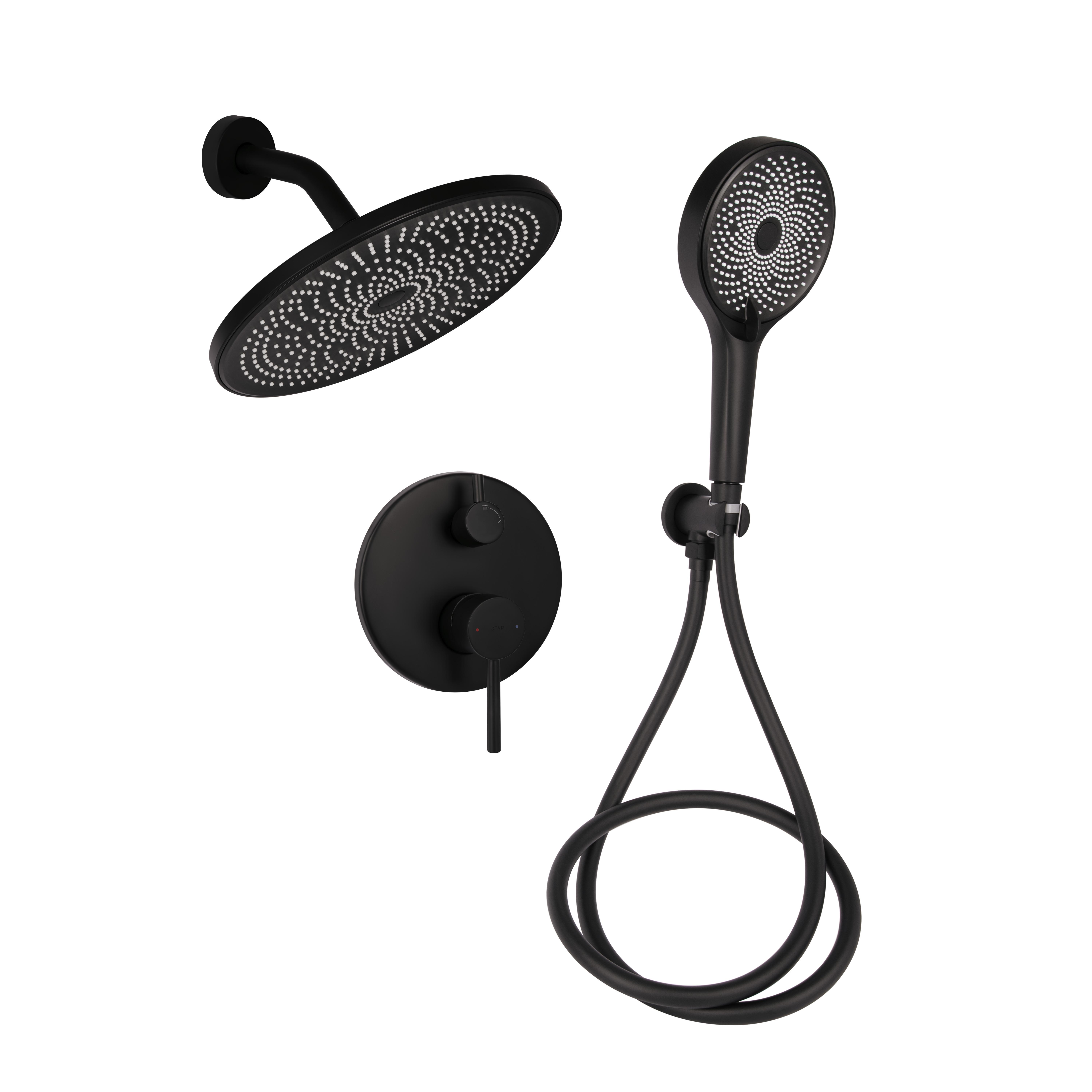 Душевая система Qtap Scorpio скрытого монтажа на два потребителя Black Matt (QTSCO113BLM45897)