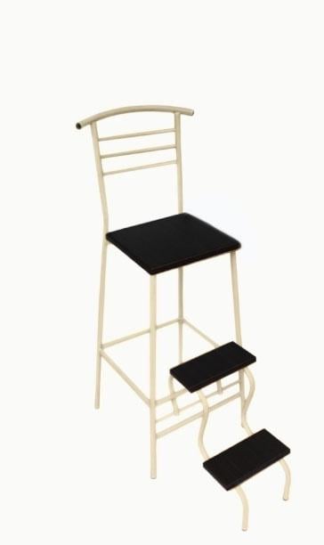 Барный стул с лестницей Слоновая кость/Венге (2585700) Барный стул с лестницей Слоновая кость/Венге (2585700)