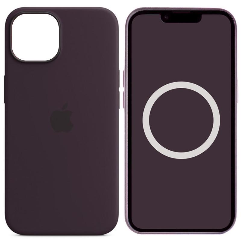 Противоударный Чехол Silicone case (AAA) full with Magsafe and Animation для Apple iPhone 14 (6.1") Фиолетовый/Elderberry