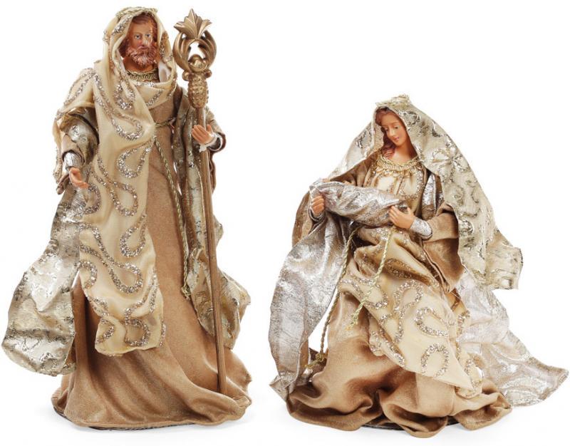 Рождественская игрушка Вертеп 2 фигуры 30 см и 40 см Шампань Рождественская игрушка Вертеп 2 фигуры 30 см и 40 см Шампань