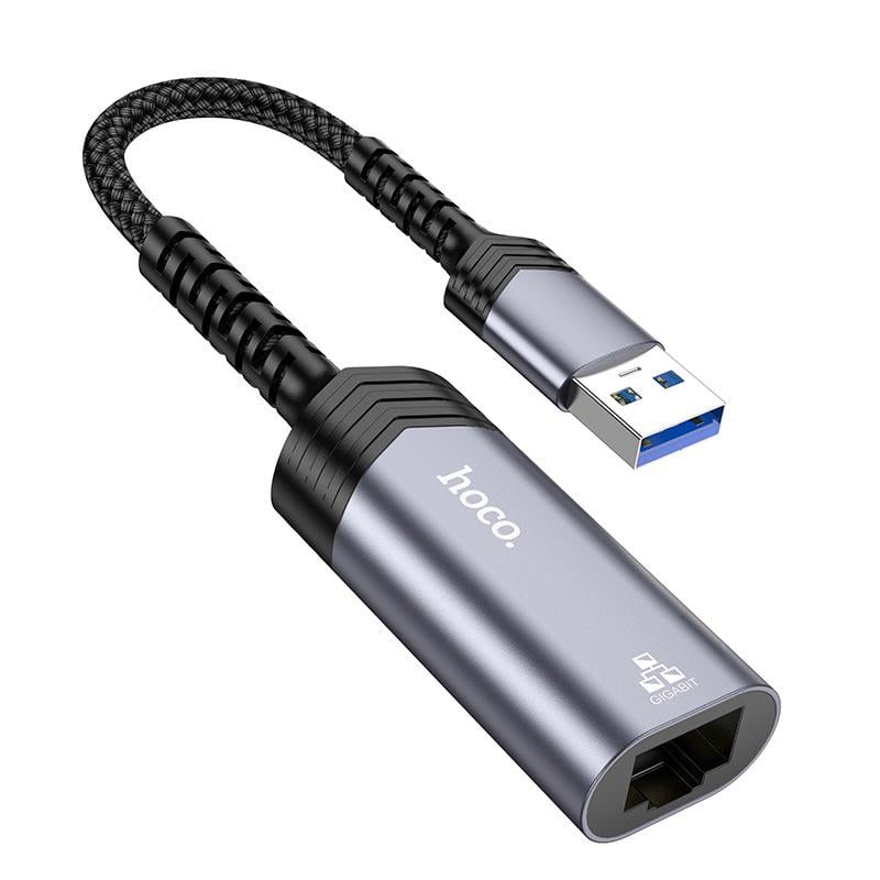 Переходник Hoco USB ethernet adapter UA26 1000 Мбит/с Серый (609678)