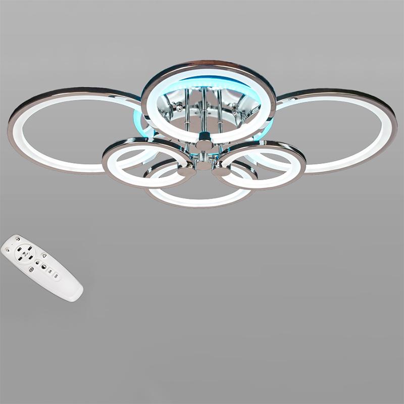Потолочная люстра LED с диммером и RGB подсветкой DS-18014/6HR LED RGB dimmer 150W Хром