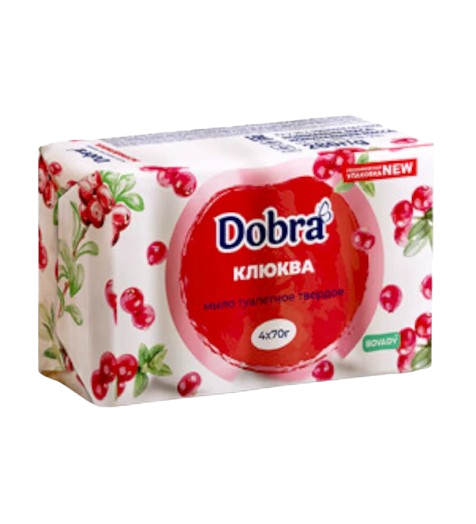 Мыло туалетное Dobra BOVARY Клюква экопак 4х70 г (12935)