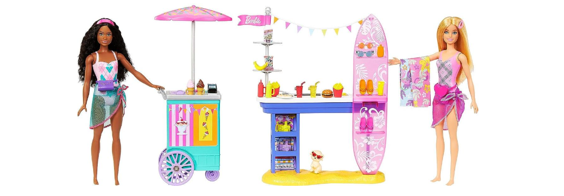 Набор кукол Барби Пляжная набережная с киоском еды и мороженого (HNK99)