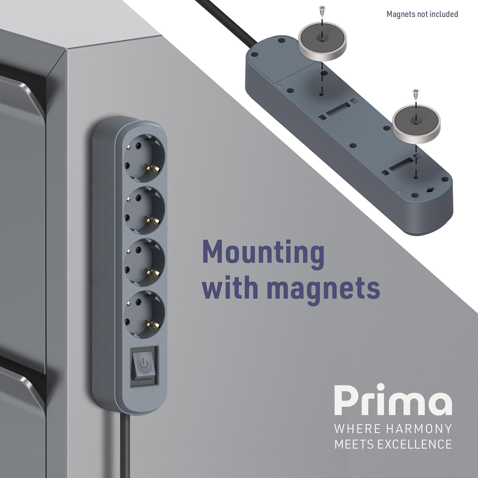 Удлинитель бытовой Electraline 4 розетки 1,5м 16A с кнопкой Лазурное озеро - фото 3