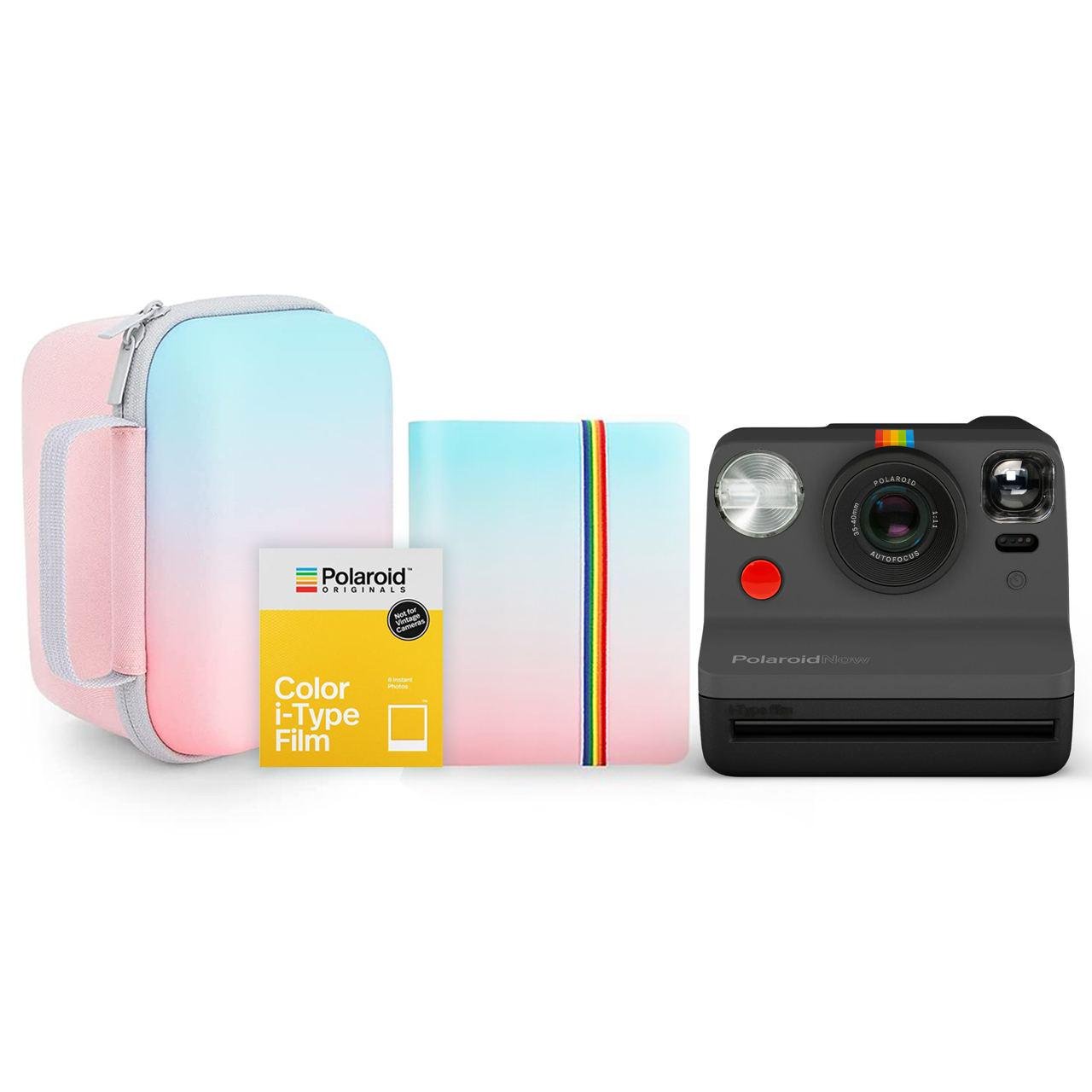 Камера моментального друку Polaroid Now + сумка-чохол + фотоальбом + фотоплівка 10 шт. Black