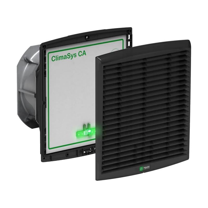 Вентилятор с решеткой и умным фильтром Schneider Electric ClimaSys CV 38 м3/час 230 В AC 117x137x49 мм IP54 (NSYCVF38M230DG)