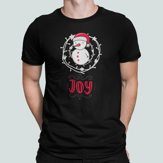 Футболка мужская новогодняя Stedman с принтом Joy Снеговик XXL Черный (НГ12-5)