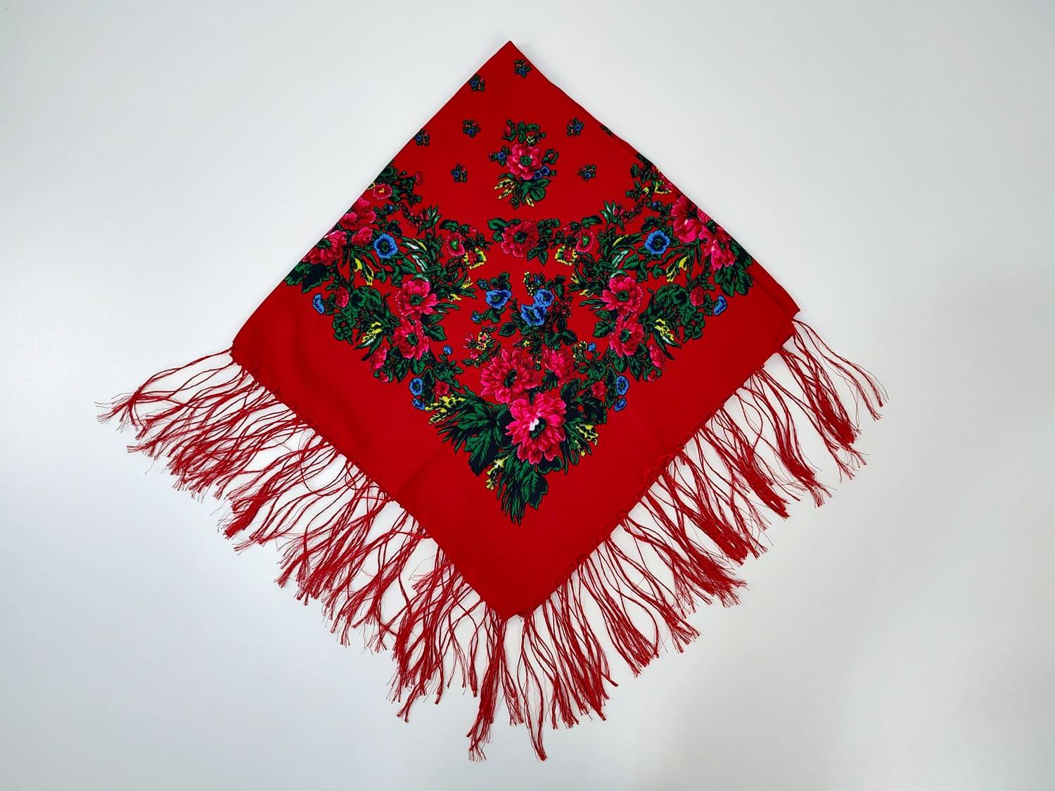 Платок и тороками 80x80 см Красный (30070647)