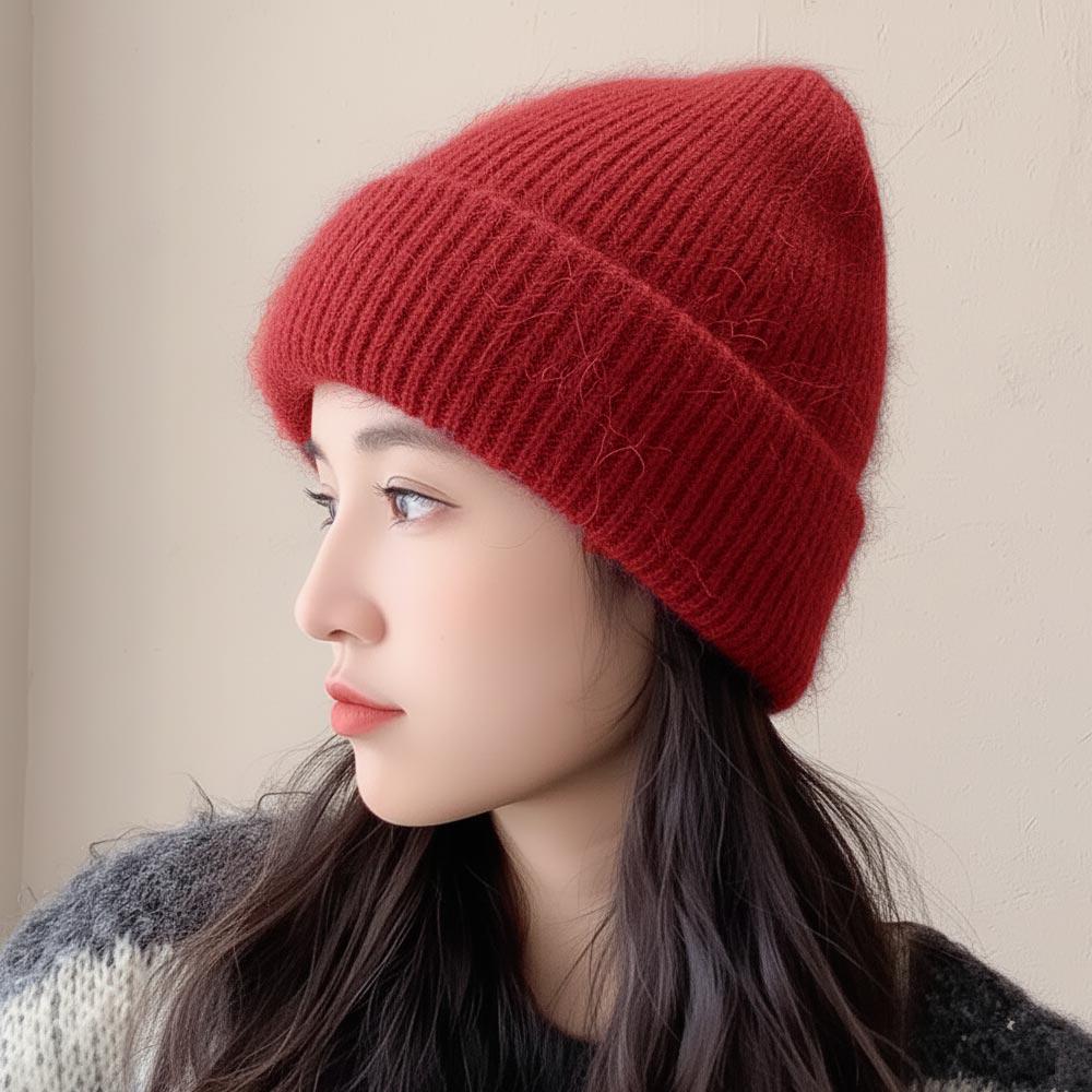 Шапка женская зимняя из ангорки Красный (TA0086_2) - фото 4 Шапка женская зимняя из ангорки Красный (TA0086_2) - фото 4