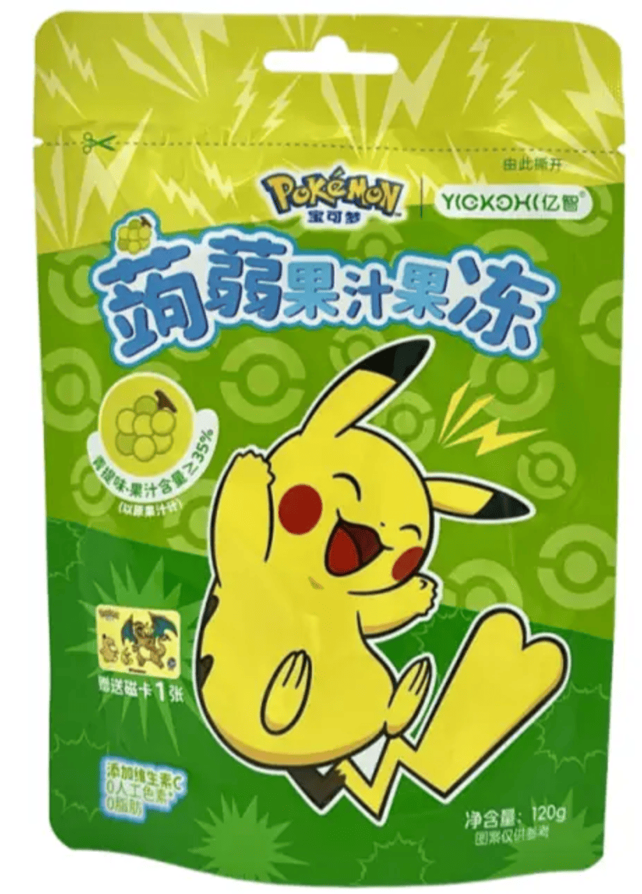 Конфеты желейные Pokemon Konjac Juice Jelly Green Grape Gummy 120 г (2727996592)