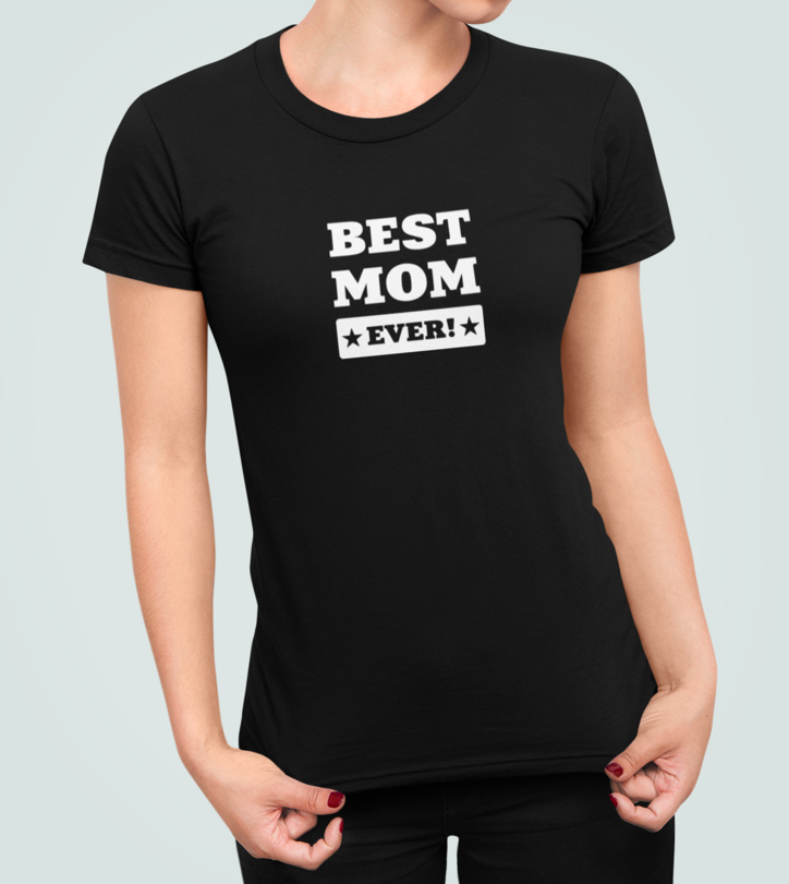 Футболка Женская Stedman с принтом Best mom ever M Черный