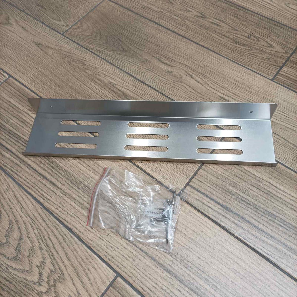 Полиця пряма відкрита L-форми з товстої нержавіючої сталі для ванної кімнати Disfact HL-45 45 см Сріблястий (3330) - фото 3 Полиця пряма відкрита L-форми з товстої нержавіючої сталі для ванної кімнати Disfact HL-45 45 см Сріблястий (3330) - фото 3