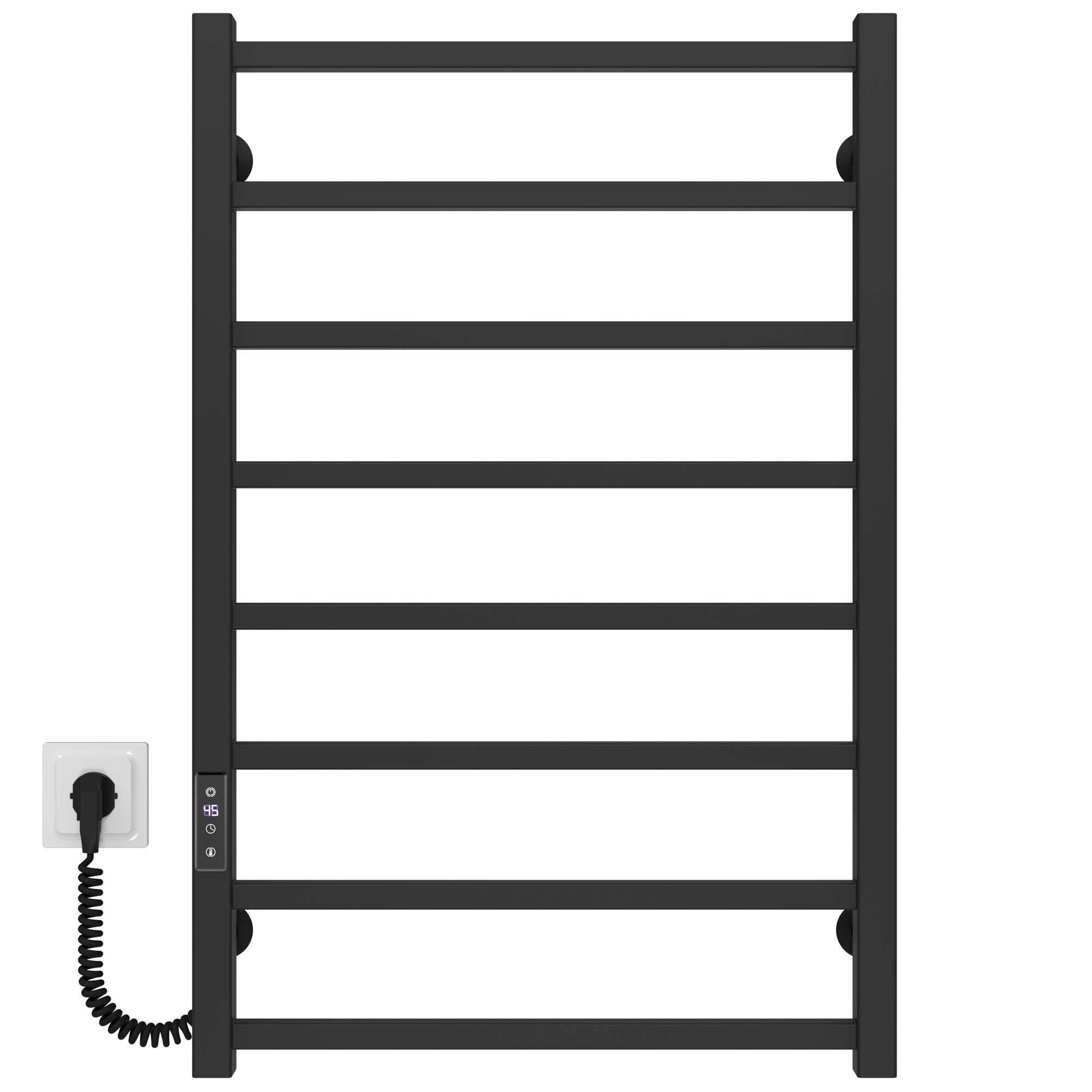 Полотенцесушитель электрический Deffi Forest П8 JD04 левое подключение нержавеющая сталь 600х800 мм Черный (A.FR.80.60.8.EBL2)