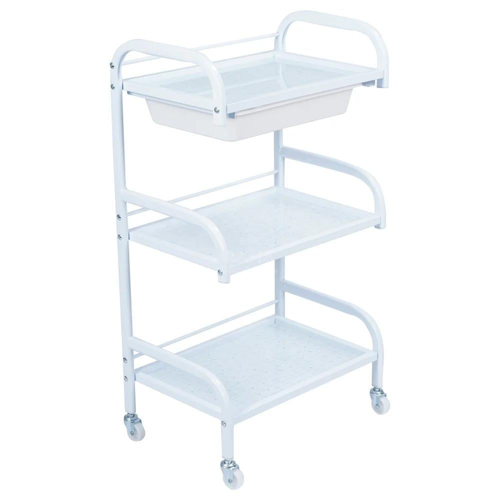 Коляска косметологическая на 3 полочки ДенІС professional с выдвижным лотком Белый (1758973677) - фото 1