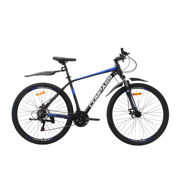 Велосипед CrossBike COMPASS 29" 20" Чорний/Синій (599)