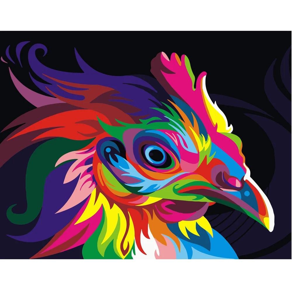 Картина за номерами Strateg Поп-арт півень 40x50 см (VA-0137)