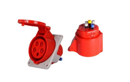 Силова розетка E.NEXT 3P+N+PE 16А 400 В вбудована безгвинтова IP44 Червоний (145S)