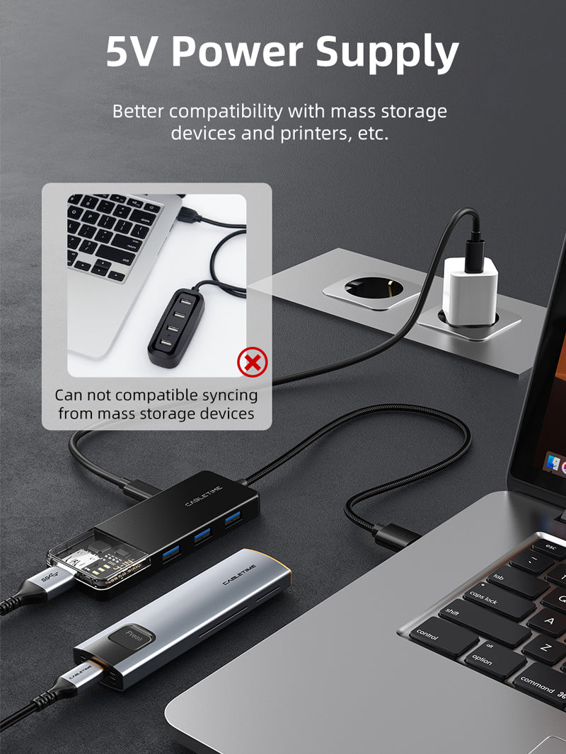 Хаб USB Cabletime USB Type C 4 Port USB 3.0 0,15 см (CB02B) - фото 3