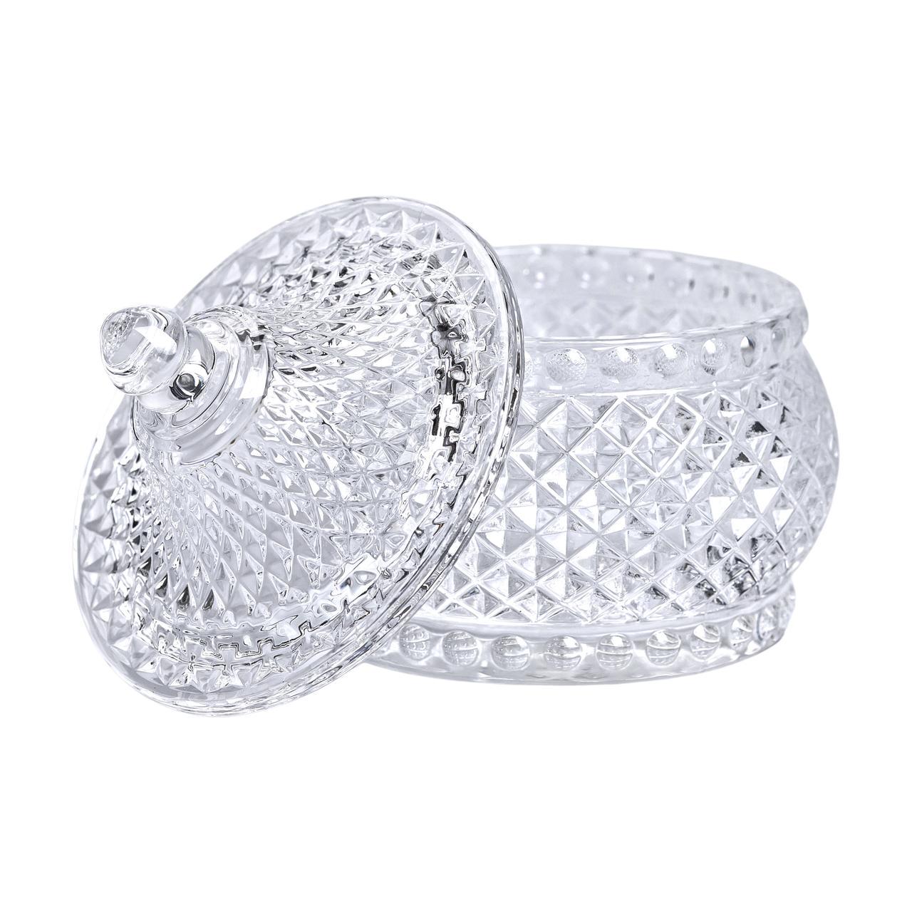 Сахарница стеклянная Glass Jay с крышкой в восточном стиле алмазы Прозрачный - фото 4 Сахарница стеклянная Glass Jay с крышкой в восточном стиле алмазы Прозрачный - фото 4