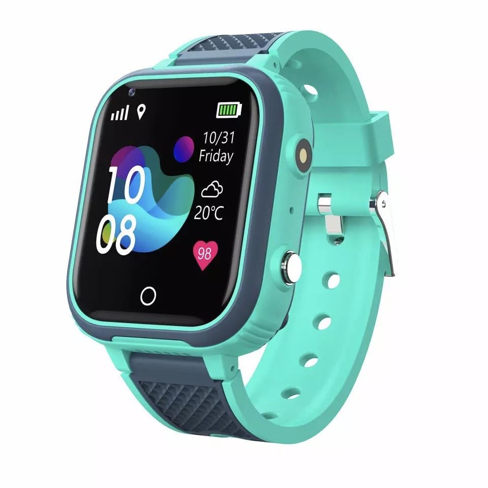 Смарт-часы детские Lemfo LT21 GPS видеозвонком 4G Зеленый (26389310)