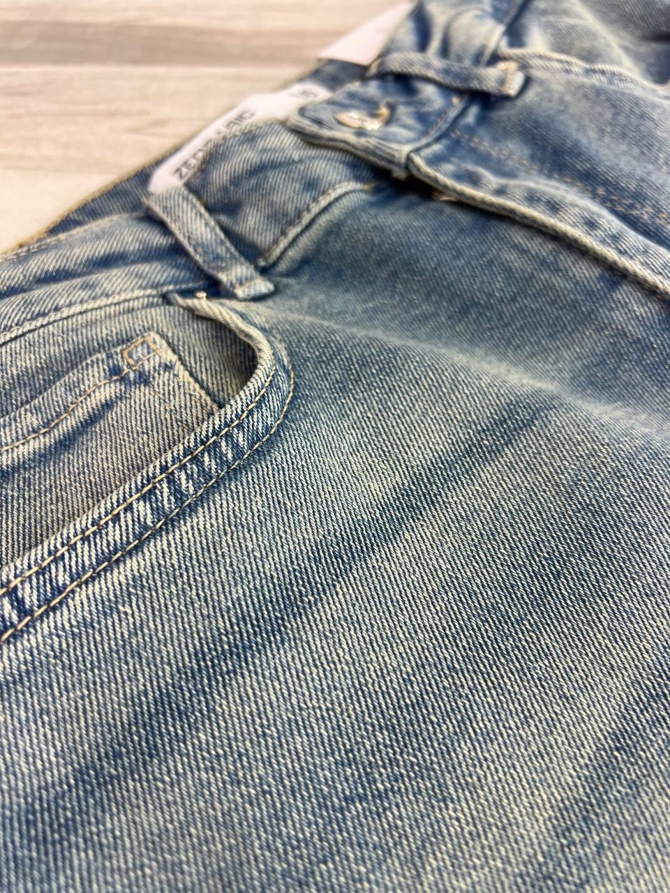 Джинси жіночі Zeo Basic 4741 palazzo jeans висока талія широкі палаццо стрейчеві вінтажні р. 36 Блакитний (3753) - фото 2