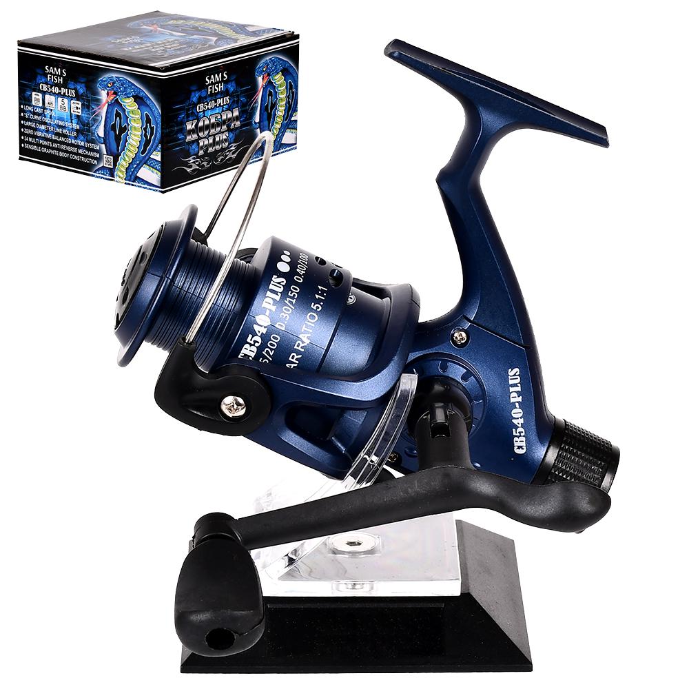Котушка риболовна Sams Fish Cobra Plus 4000 5bb пластикова шпуля Blue (CB540-Plus) - фото 2