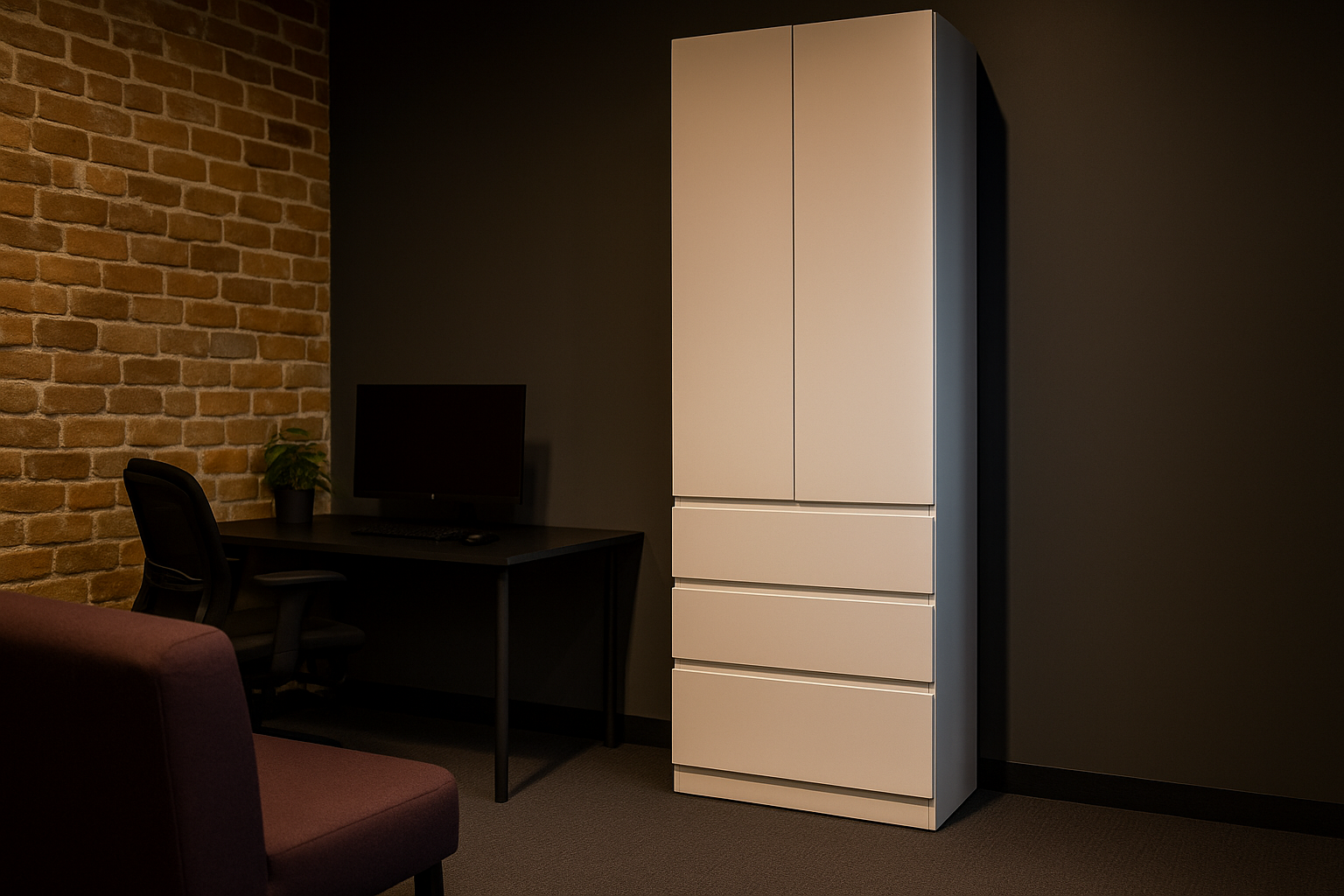 Шафа MEBEX на 3 шухляди з 3 полицями 80х50х210 см Білий (VX3B3SWH) - фото 3