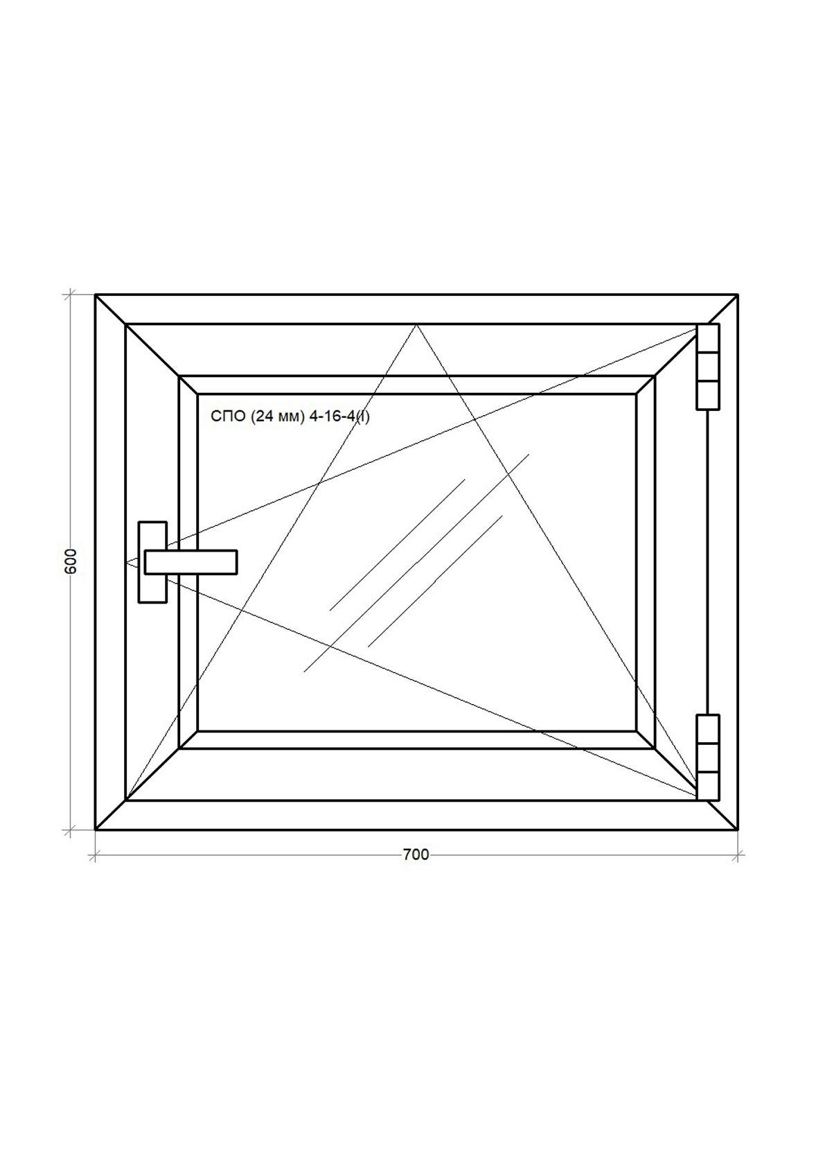Окно металопластиковое WDS 5S поворотно-откидное 700x600 мм - фото 3 Окно металопластиковое WDS 5S поворотно-откидное 700x600 мм - фото 3